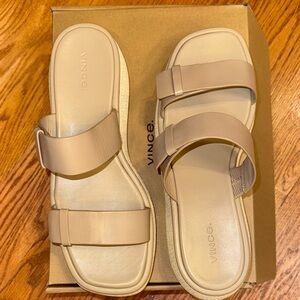 Vince Women's Cream Double Strap Sandals size 39 new